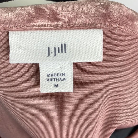 J. Jill Pink Crushed Velvet V-neck Top Sz. M - Picture 8 of 10